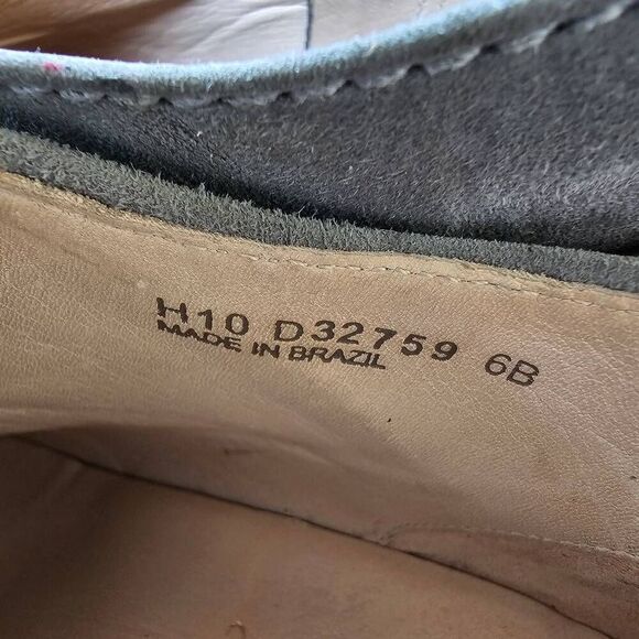 Cole Haan Gray Suede Buckle Zip Heels Booties Size 6B narrow - Picture 13 of 15